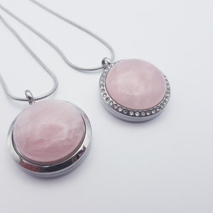 Human hair jewellery / animal hair jewellery / medallion round / fill yourself / gemstone rose quartz 30 mm / memorial jewellery / ashes