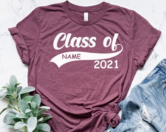 Custom Class Of 2021 Shirt, Personalized Graduation Shirt, Senior 2021 Shirt, Senior Shirt, Graduation Gift, College University High School