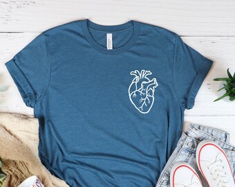 Heart Shirt,Anatomy Class Shirt,Pocket Size,Anatomical Heart Shirt,Heart Shirt,Anatomy Shirt,Anatomichal Heart,Minimalist Heart Shirt