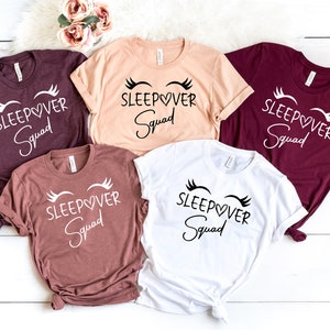 Sleepover Squad Shirt,Girl's Weekend Shirt,Slumber Party Shirts,Sleepover Pajamas,Girls Birthday Party,Girls Squad Shirt,Sleepover Shirts image 1