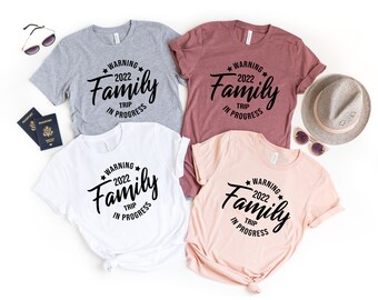 Warning Family Trip In Progress Shirt,Family Cruise Shirt,Family Matching T-Shirt, Vacation Tee,Family Cruise 2022 Shirt,Beach Vacation Tee