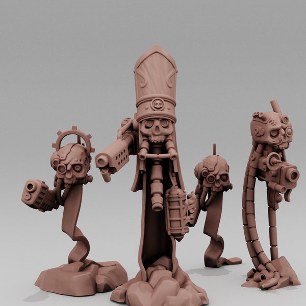 Imperial Servo-Skull Drones [4] | Red Pilgrim Necromunda Hive City Gang War Miniature