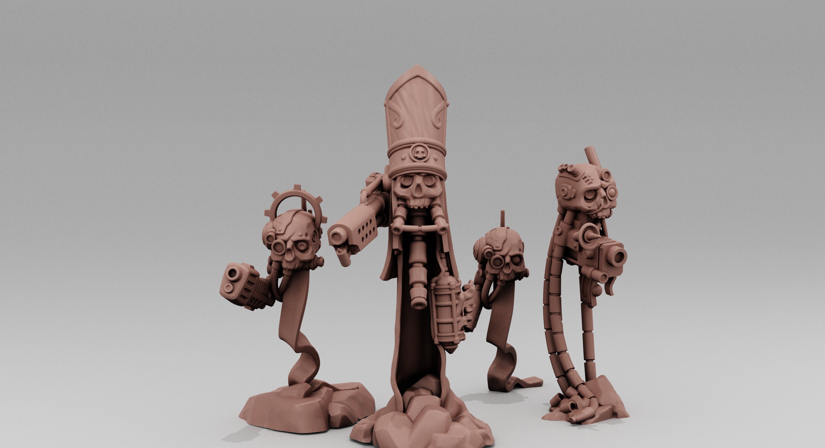 Imperial Servoskull Drones 4 Red Pilgrim Necromunda Hive Etsy