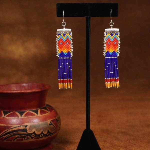 Pendientes de cuentas del suroeste: cuentas japonesas Miyuki, ganchos de plata esterlina, elaborados artesanalmente por Mava Seaman: ¡el regalo perfecto para el Día de la Madre!