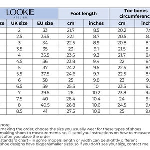 K&ouml;nnte beinhalten: Eine Schuhgr&ouml;&szlig;entabelle mit US-, UK- und EU-Gr&ouml;&szlig;en sowie der entsprechenden Fu&szlig;l&auml;nge in Zentimetern und Zoll und dem Umfang des Zehenknochens in Zentimetern und Zoll.