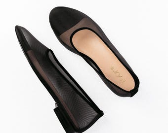 CITYSHOP C ME Square toe mesh flat shoes