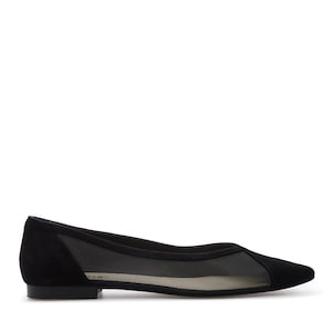 Black Mesh Flats with Closed Pointy Toe, Fishnet Ballet Shoes, Jelly Shoes, Transparent Slip On Women Flat Shoes, Casual Summer Flats