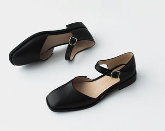 Elegantes Zapatos Mary Jane Para Mujer, Punta Cuadrada, Prim