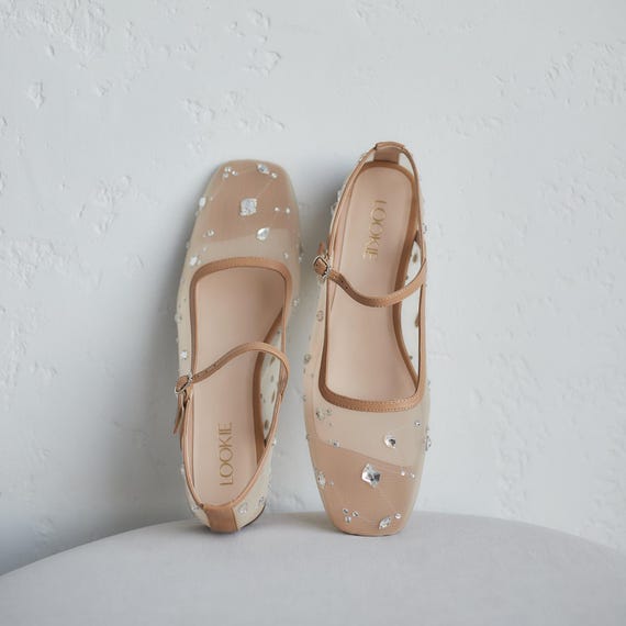 靴 herlipto Mary Jane Mesh Flats Mary Jane Mesh Flats