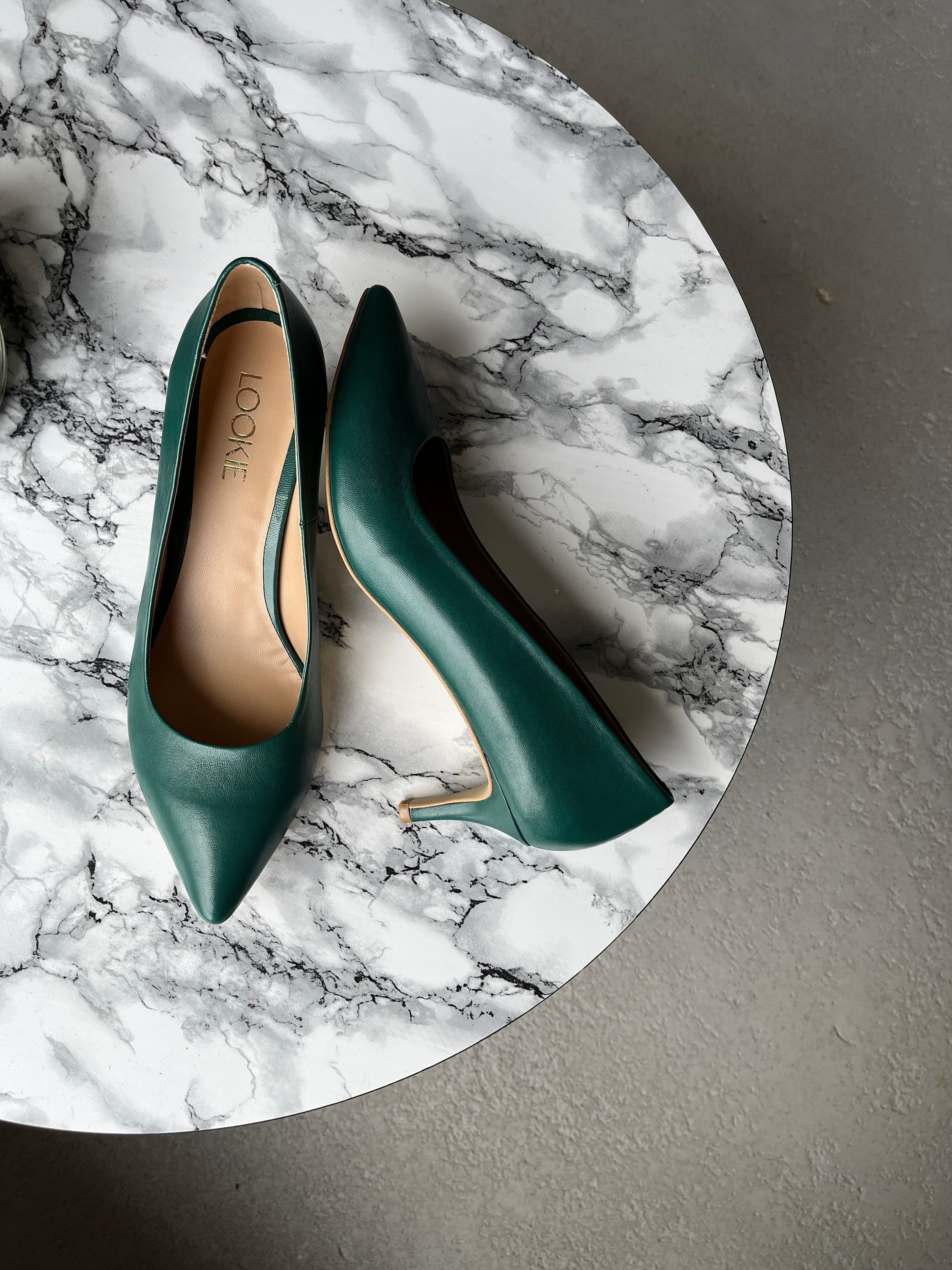 Slapper af Blåt mærke masser Emerald Green Women Shoes From Genuine Leather Evening Pumps - Etsy UK