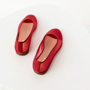 Red Mesh Flats with Almond Closed Toe and Genuine Leather Insole, Fishnet Ballet Shoes, Sheer Women Flat Shoes, Romancecore Jelly Shoes