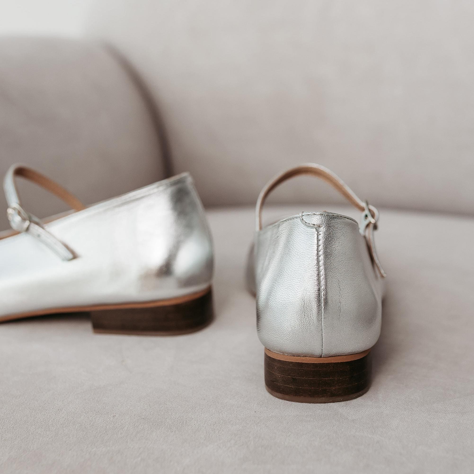 Silver Mary Janes Low Heel, Handmade Square Toe Flat Shoes, Vintage — free download