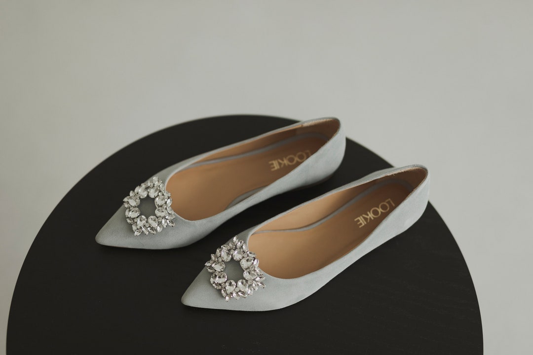 Women Ballet Flats With Closed Pointy Toe, Grey or Black Ballet Shoes