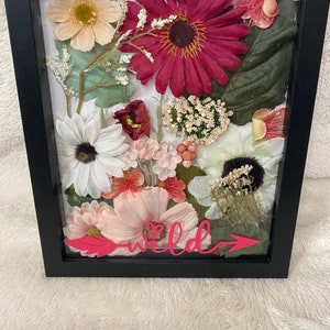 Floral Arrangement Shadowbox 8x10”, Shadowbox Flower Garden