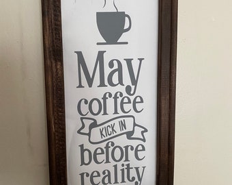 Rustic Simple Coffee Bar Wall Signs 7x14”
