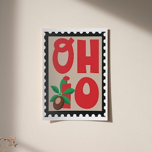 Ohio Stamp Poster, Digital Download Wall Art, Digital Prints, Art Prints Download, Ohio Art, Ohio Wall Decor, Printable Art