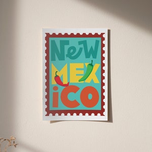 New Mexico Stamp Poster, Digital Download Wall Art, Digital Print, Art Prints Download, New Mexico Art, New Mexico Wall Decor, Printable Art