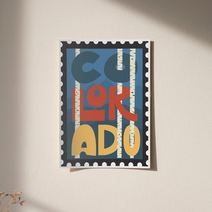 Colorado Stamp Poster, Digital Download Wall Art, Digital Prints, Art Prints Download, Colorado Art, Colorado Wall Decor, Printable Art