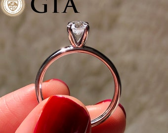1CT Round Diamond/Solitaire Engagement Ring/18k diamond gold ring/ Certified diamond ring