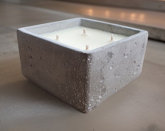 Urban scented candle in concrete square | Handmade in England by Ralph's Orchard