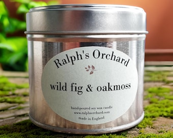 Wild Fig & Oakmoss eco-friendly vegan scented soy candles | Handmade in England by Ralph's Orchard