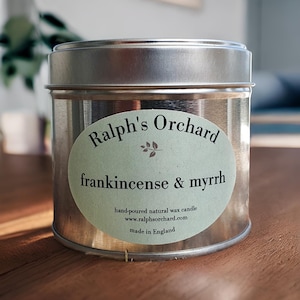 Frankincense & Myrrh scented candle - Eco friendly vegan soy wax candles - Winter candles