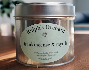 Frankincense & Myrrh scented candle - Eco friendly vegan soy wax candles - Winter candles