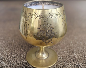 Brass Goblet Candle | Coconut Wax Candle | Handmade in England by Ralph's Orchard