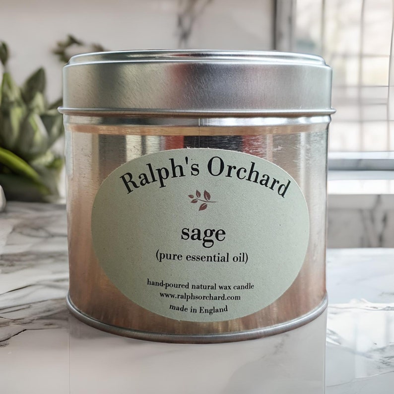 Sage purification candle, Organic sage essential oil, spiritual candle, Eco friendly vegan gift image 1