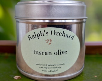 Tuscan Olive Scented Candle | Handmade in England by Ralph's Orchard