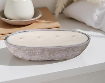 Concrete Bowl Candle – Multi Wick Soy Candle for Modern Home Decor | Eco Friendly Gift | Rustic Centerpiece | Handmade in UK