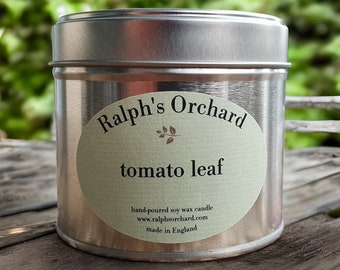 Tomato leaf scented soy candle, green fresh scent, eco friendly vegan candle