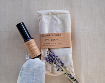 Sleep Kit Gift Set: Lavender Eye Mask, Pillow Mist & Sachet - Vegan Relaxation