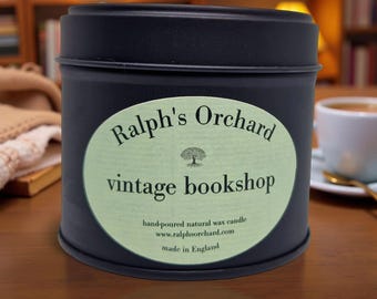 Book-lovers candle - Vintage Bookshop scented vegan soy candles - Eco friendly vegan gifts