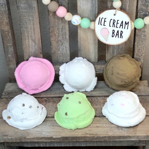 Individual Faux Ice Cream Scoops, Ice cream decor, ice cream tiered tray decor, faux ice cream, scoop of ice cream for tier tray or display