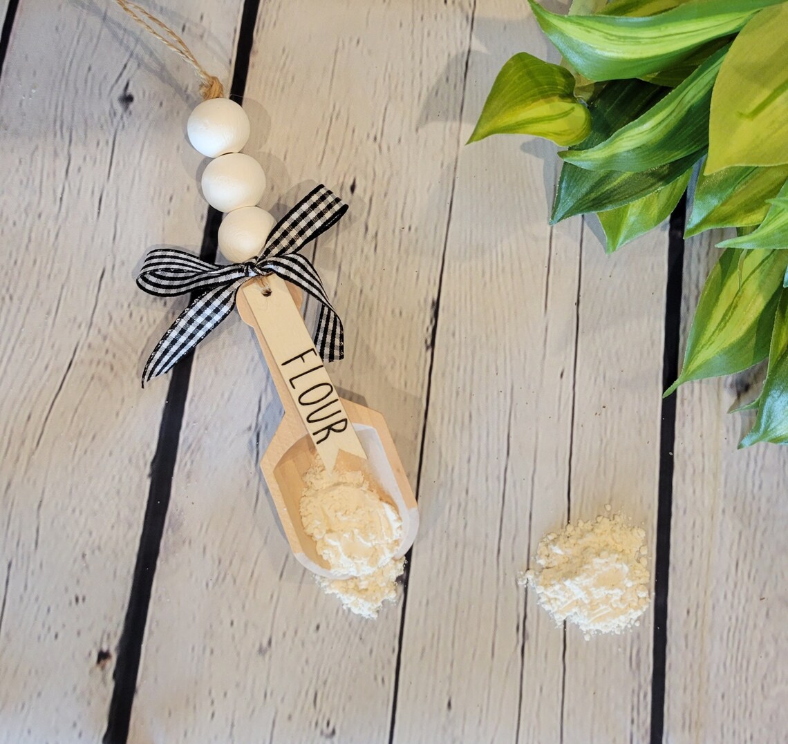 Wood mini Scoop for canister Coffee Bar Tiered tray decor Etsy