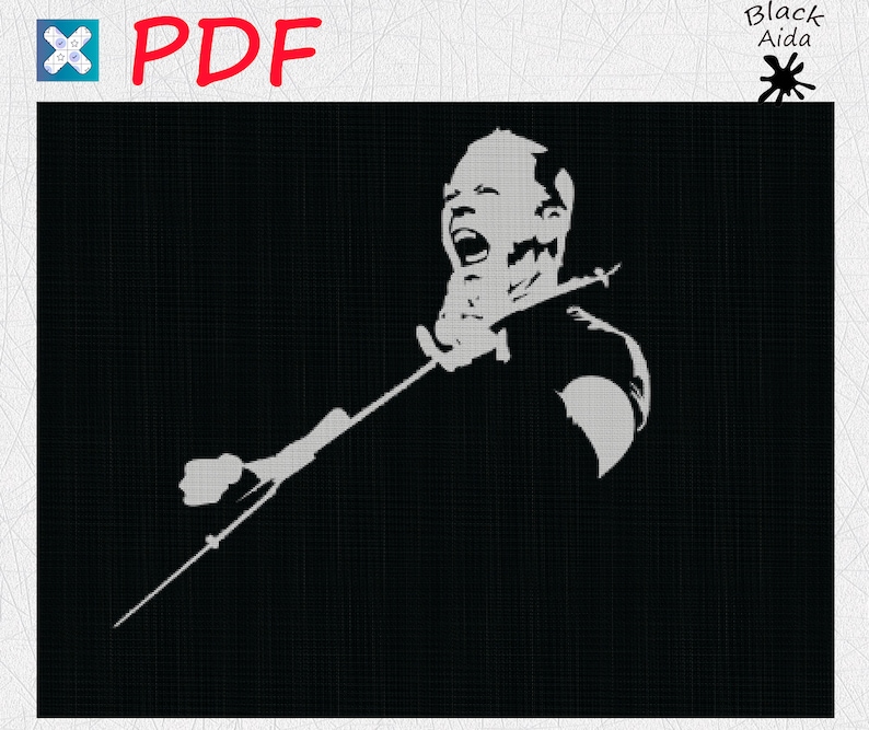Metallica Cross Stitch Pattern Modern Embroidery PDF Music Embroidery ...