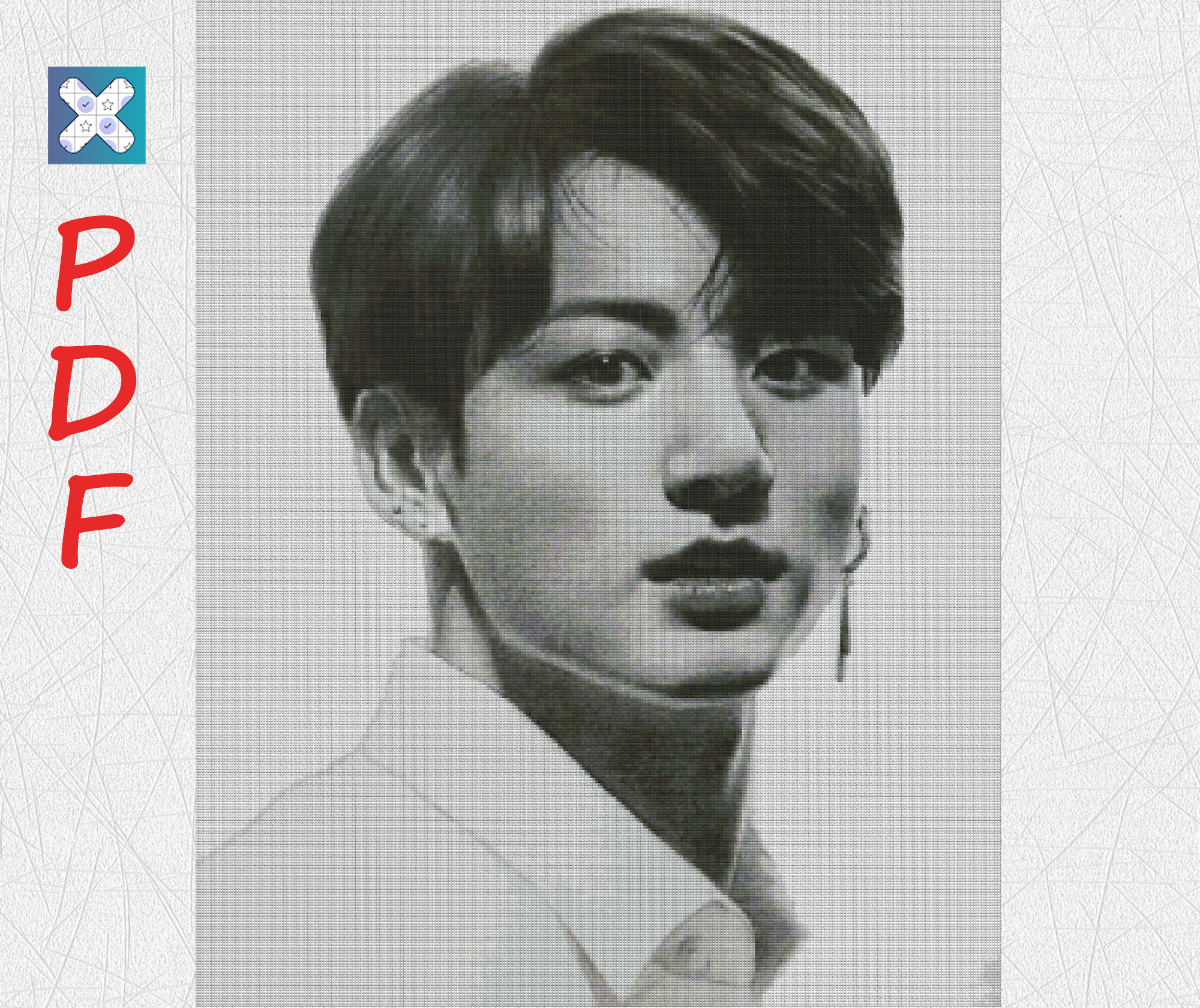 BTS Cross Stitch Pattern Bangtan Boys Embroidery PDF Jungkook BTS - Etsy