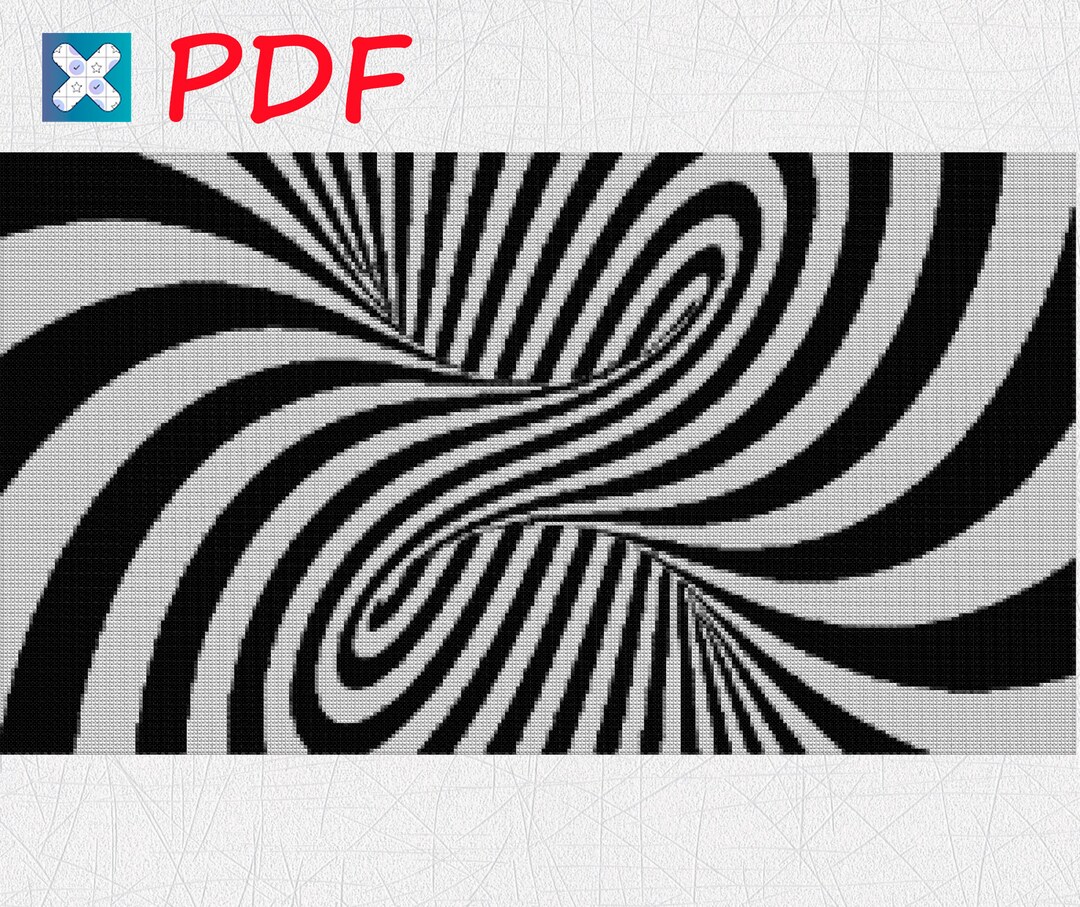 Optical Illusion Cross Stitch Pattern Black and White Xstitch Etsy