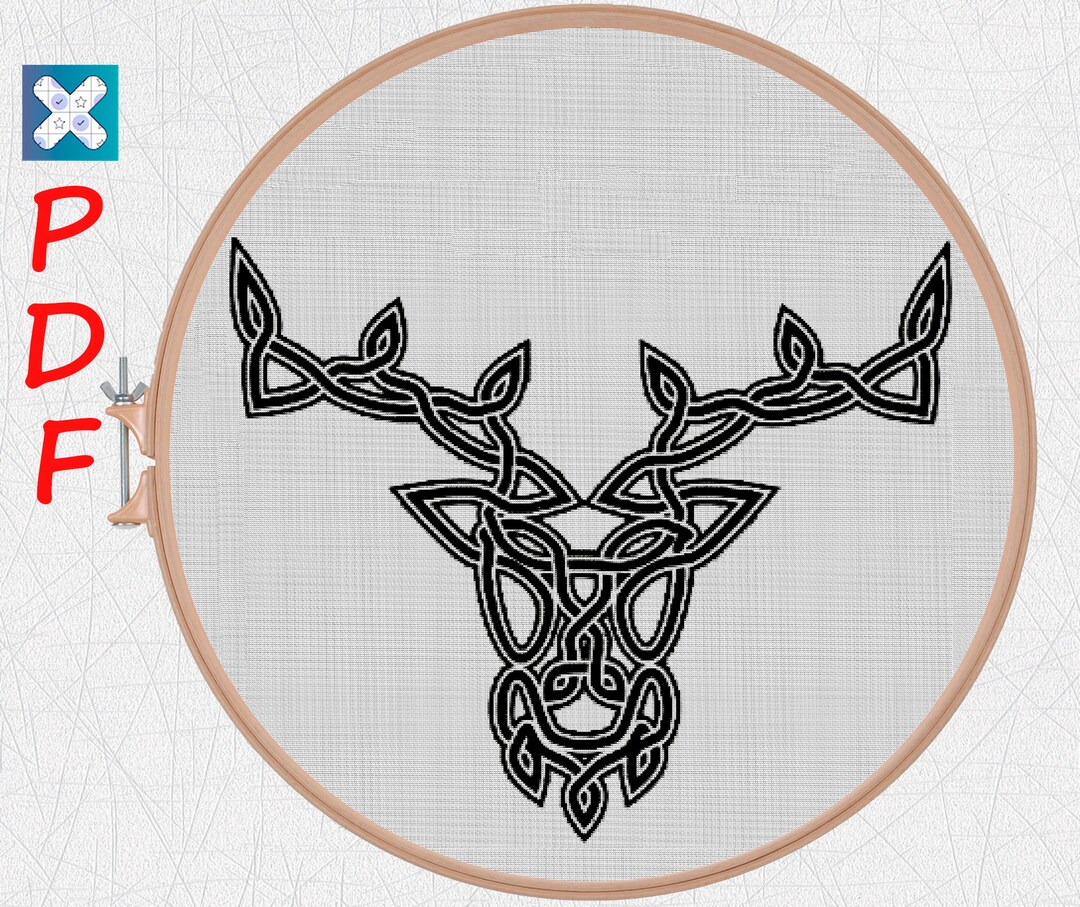 Viking Cross Stitch Pattern for Beginners Deer Cross Stitch PDF X