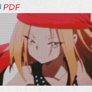 Anime Girl Cross Stitch Pattern: Anna Kyoyama Embroidery Design PDF - Shaman Fight Digital Download