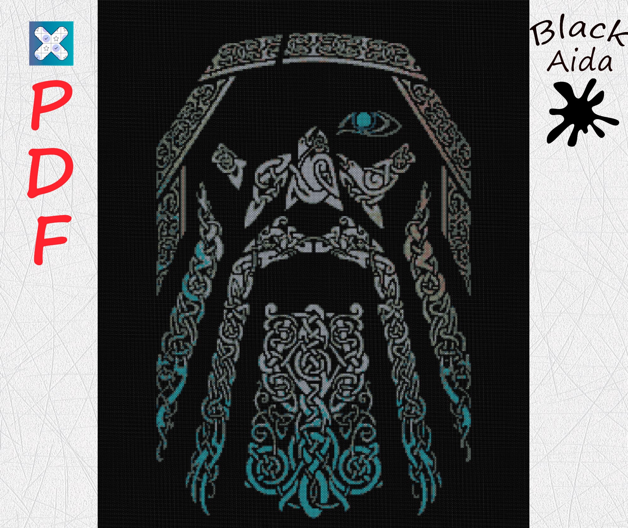 Viking Cross Stitch Pattern for Beginners Odin Cross Stitch Etsy