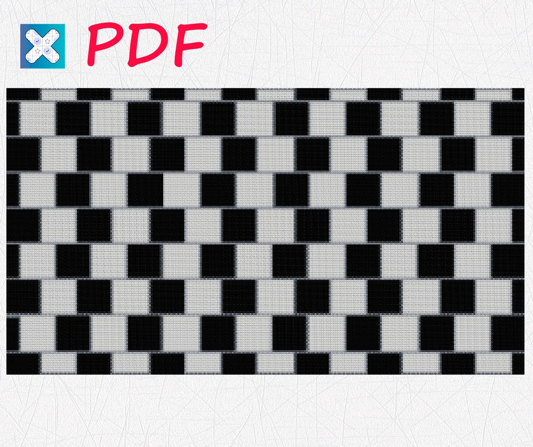 Optical Illusion Cross Stitch Pattern Black and White Xstitch