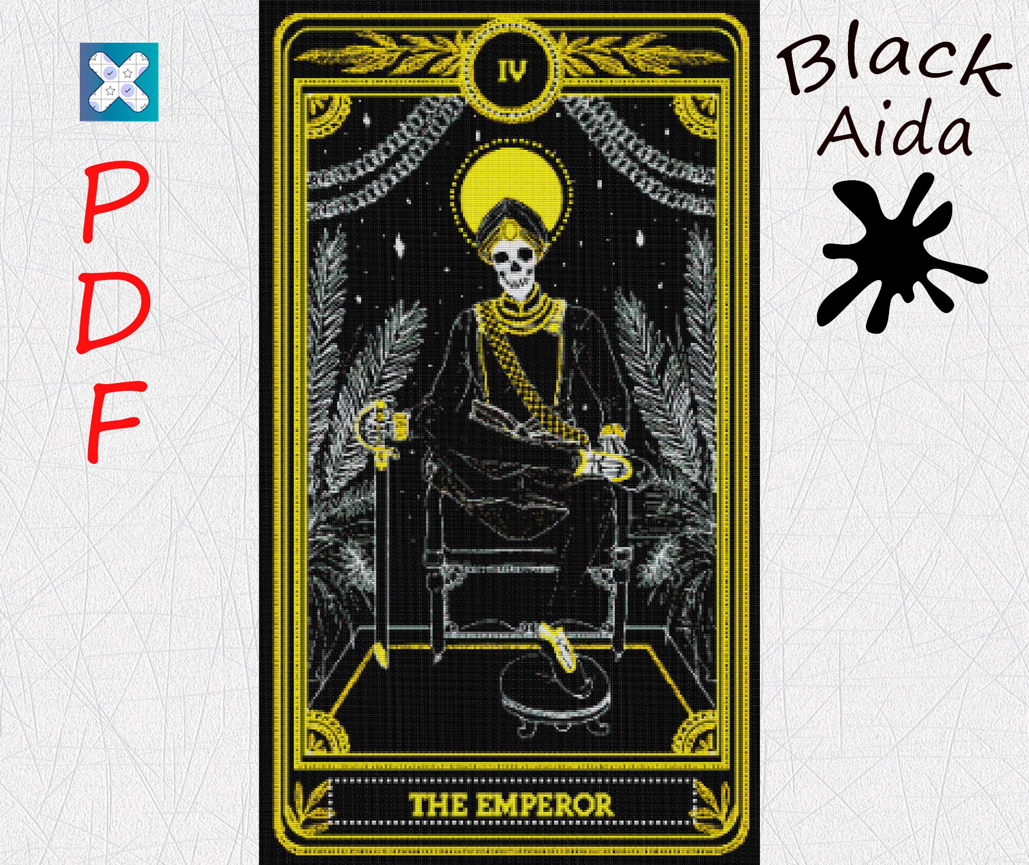 Tarot Cards Cross Stitch Pattern Gothic Skeleton Cross Stitch - Etsy