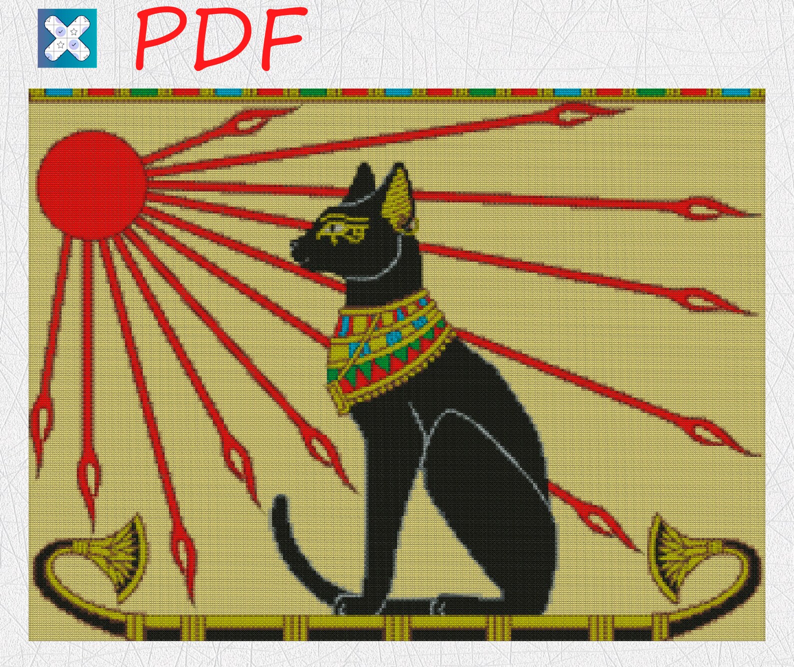 Egyptian Cross Stitch Pattern Egyptian Symbols Cross Stitch African