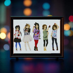 Japanese Anime Beginner's Cross Stitch Embroidery Pattern PDF: Easy Modern Design for Crafters