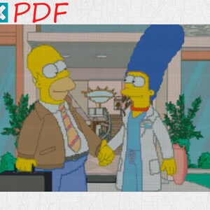 Simpson Family Funny Cross Stitch Pattern PDF - Beginner-Friendly Cartoon Embroidery Design