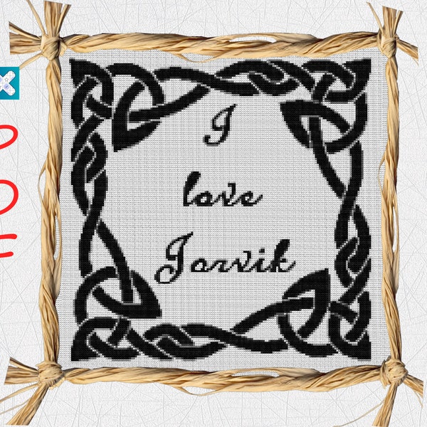 Viking cross stitch pattern Celtic ornament cross stitch pattern PDF X-Stitch Printable Norse embroidery I love Jorvik