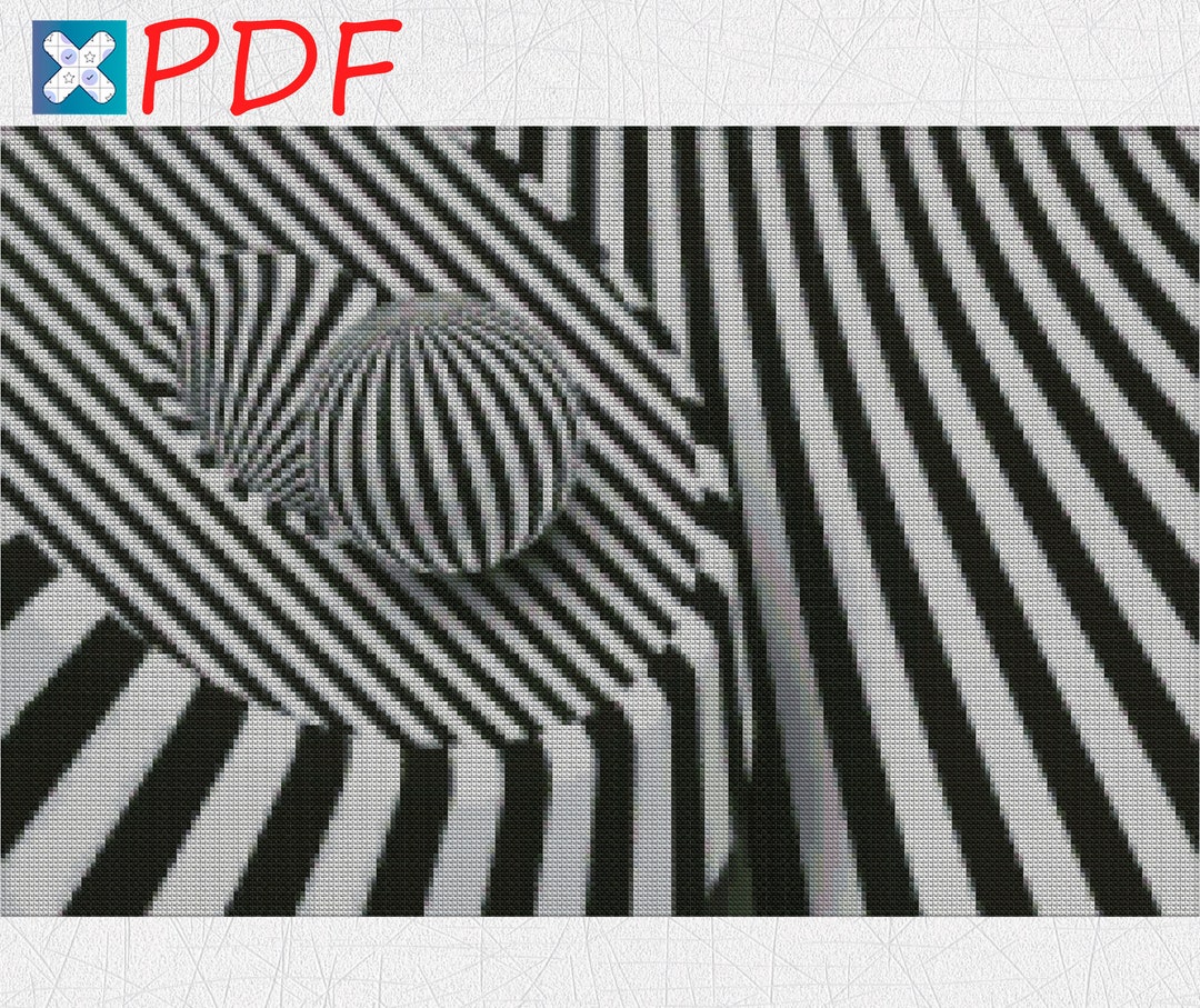 Optical Illusion Cross Stitch Pattern Xstitch Printable PDF Download