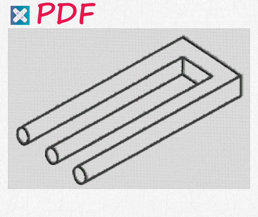 Optical Illusion Cross Stitch Pattern Black and White Xstitch